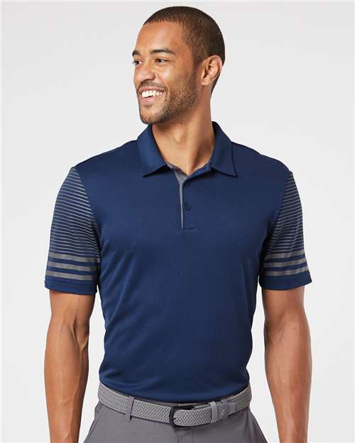Adidas Men's Striped Sleeve Polo