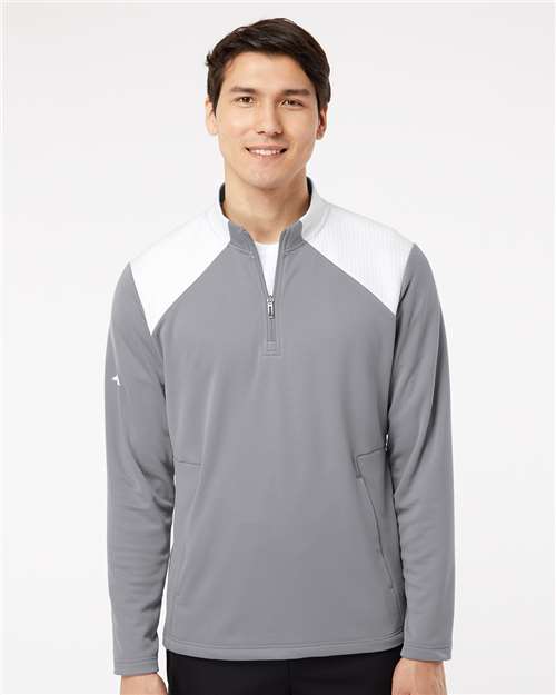 Adidas Men's Textured Mixed Media Quarter-Zip Pullover