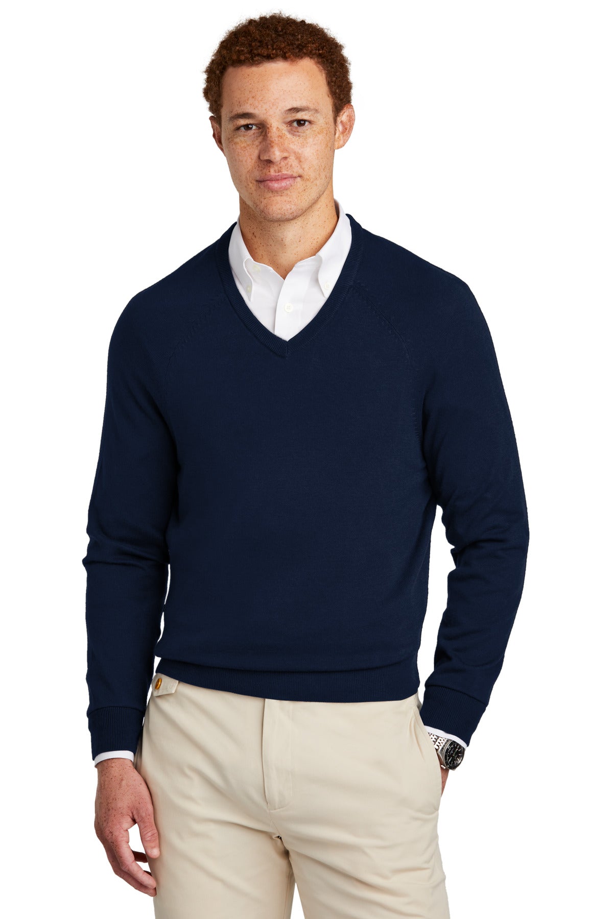 Brooks Brothers ® Cotton Stretch V-Neck Sweater BB18400