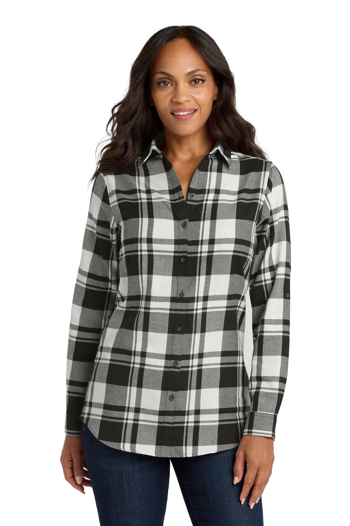 Port Authority ® Women's Plaid Flannel Tunic . LW668