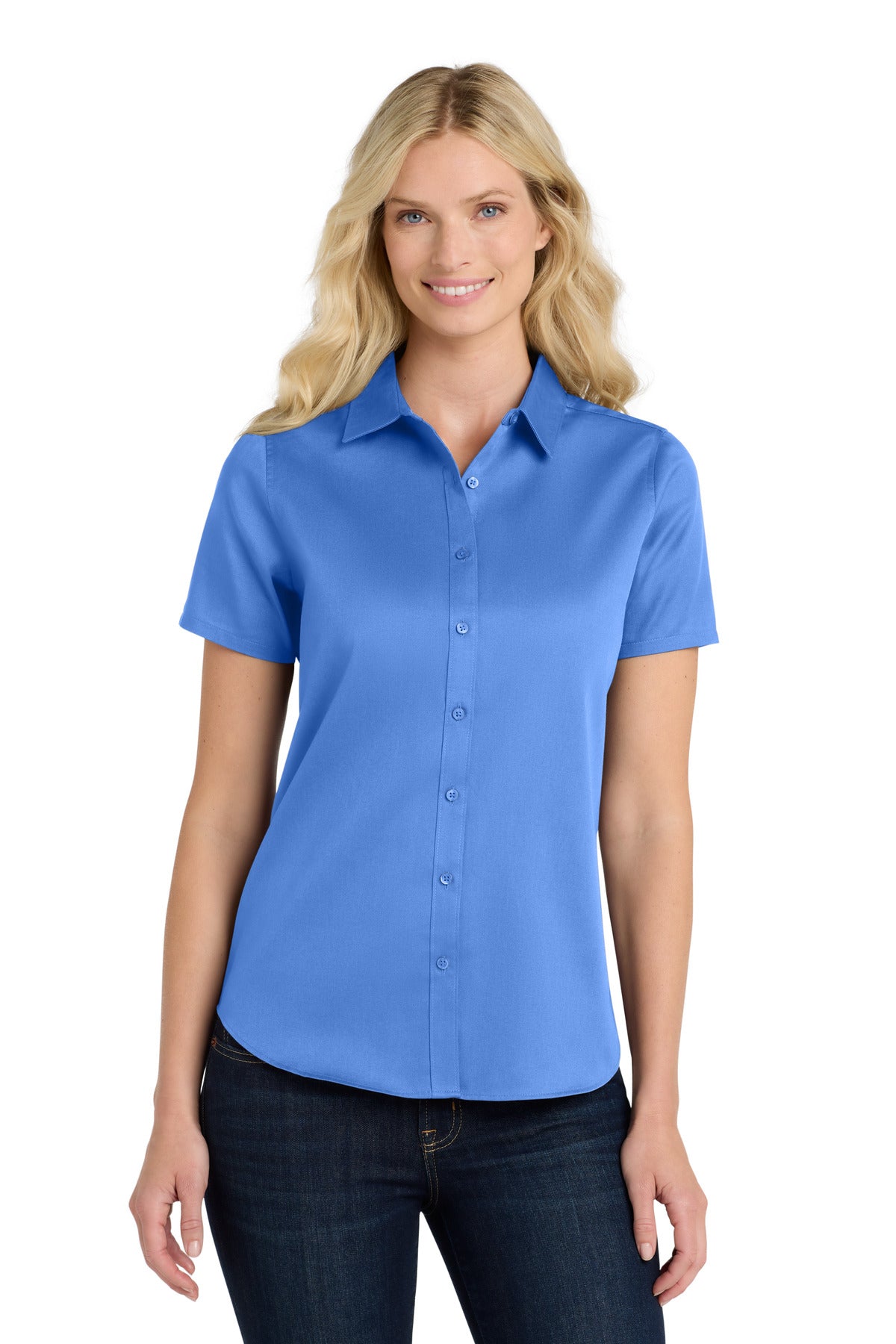 Port Authority ® Women's Short Sleeve SuperPro React ™ Twill Shirt. LW809