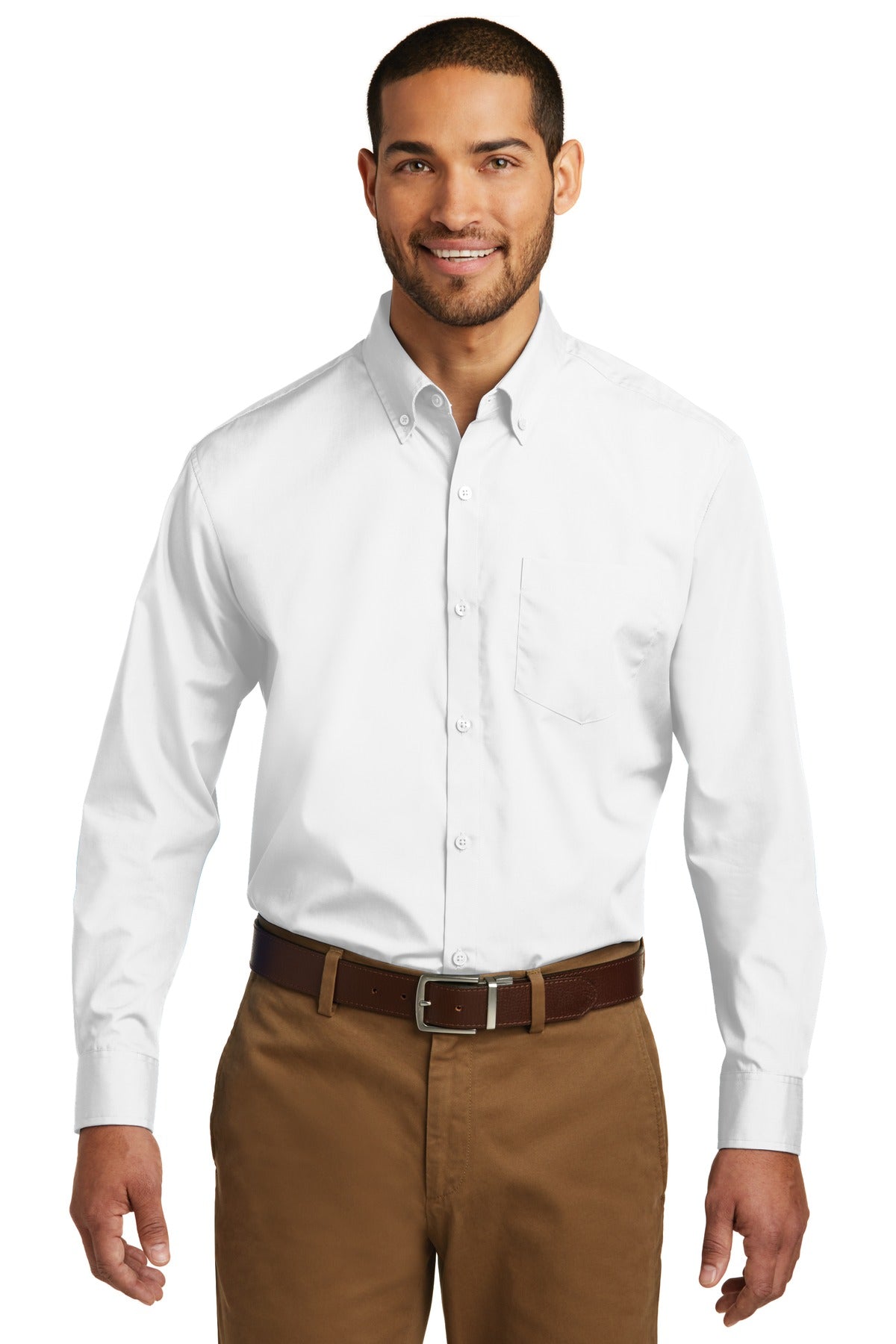 Port Authority ® Long Sleeve Carefree Poplin Shirt. W100