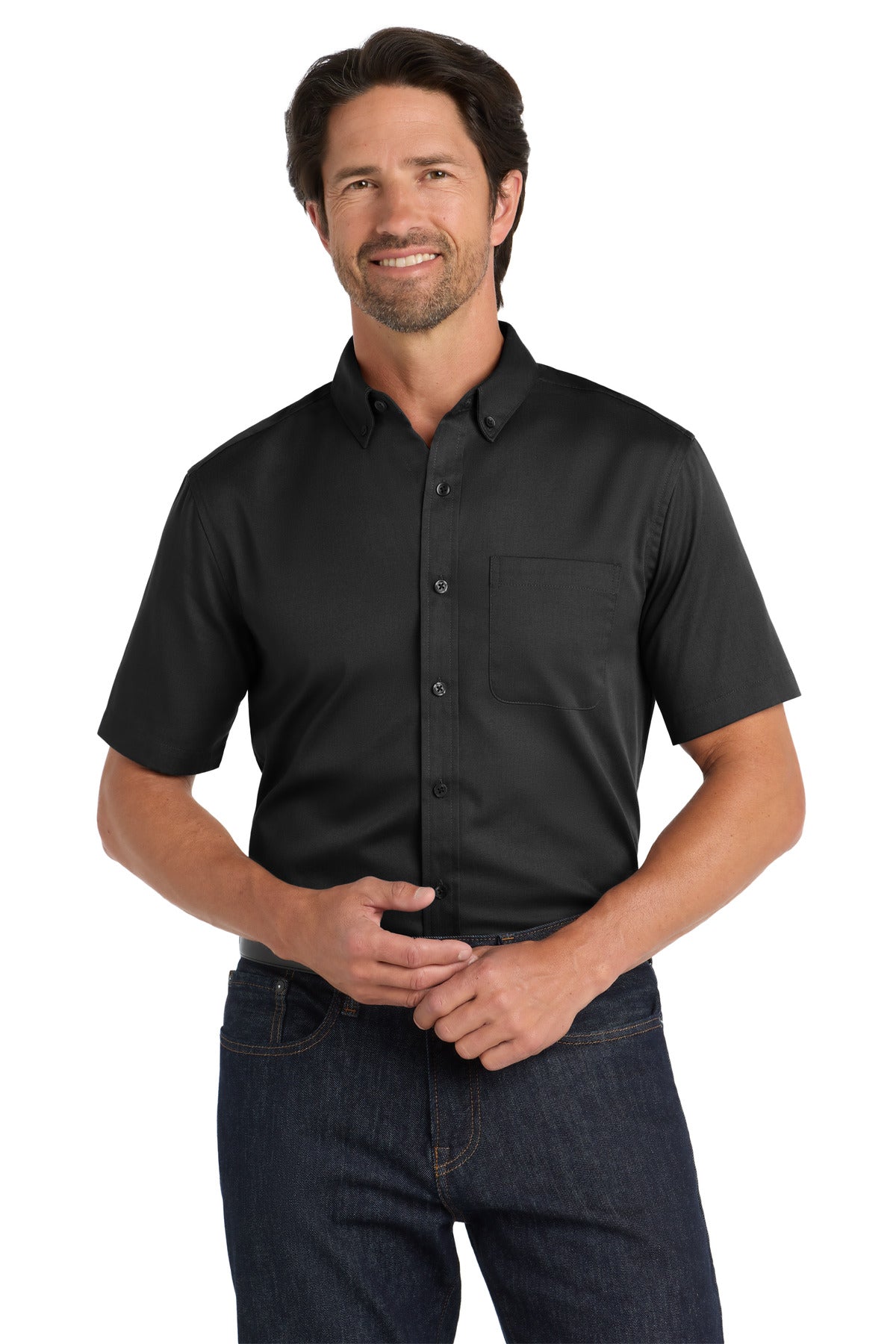Port Authority ® Short Sleeve SuperPro React ™ Twill Shirt. W809