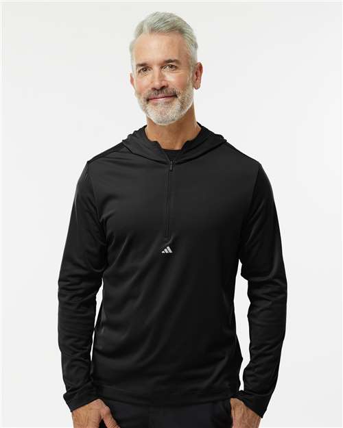 Adidas Men's Lightweight Quarter-Zip Hooded Pullover