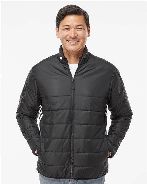 Men's 3-Stripe Puffer Full-Zip Jacket