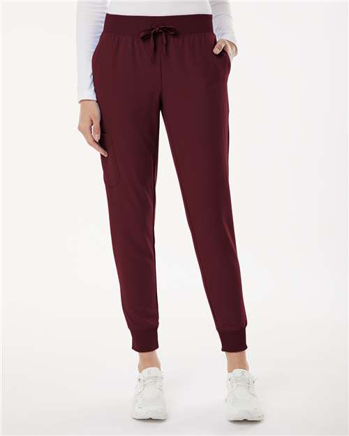Jaanuu Women's Petite Sizes Silex Knit-Waist Scrub Joggers