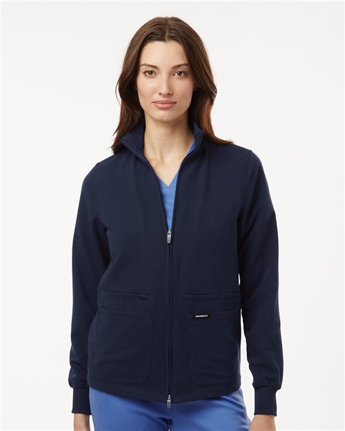 Jaanuu Women's Ceri Essential Full-Zip 6-Pocket Scrub Jacket
