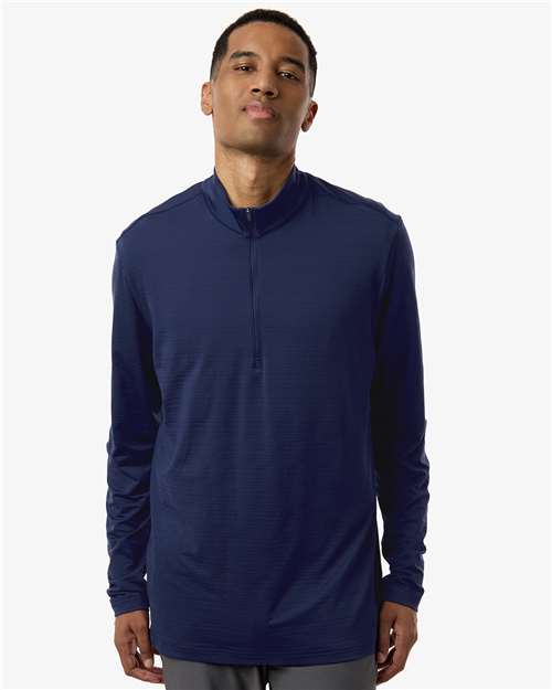 Adidas Men's Textured Stripe Quarter-Zip Pullover