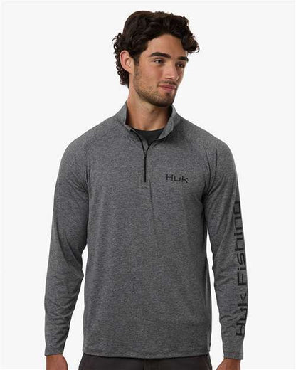 HUK Men's Airweight Heather Quarter-Zip Pullover