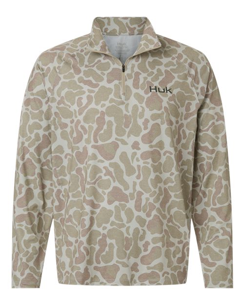 HUK Men's Airweight KC Printed Quarter-Zip Pullover