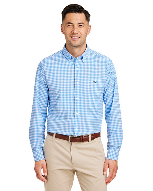 vineyard vines Men's On-The-Go Nylon Gingham Shirt