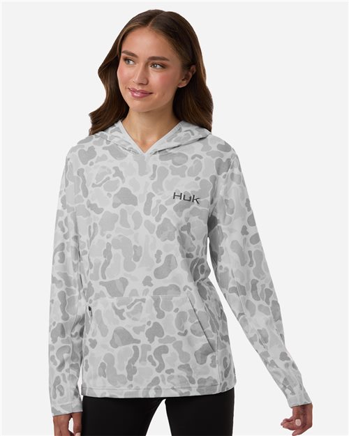 HUK Women's Coldfront+ KC Print Hooded Sweatshirt