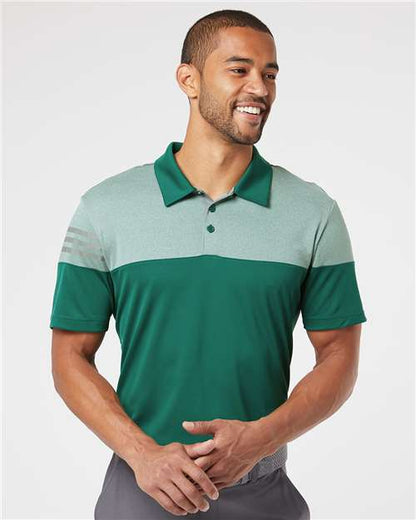 Men's Heathered 3-Stripes Colorblocked Polo