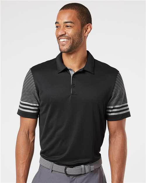 Adidas Men's Striped Sleeve Polo