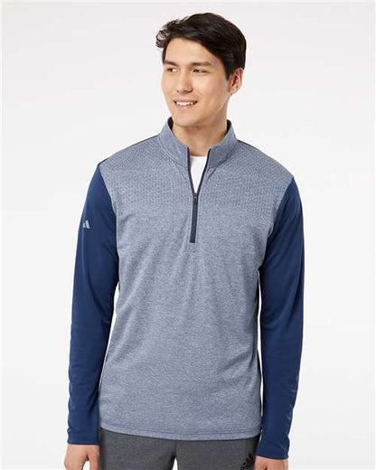 Men's Ultimate365 Heather Block Printed Quarter-Zip Pullover